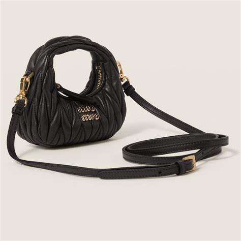 Wander matelassé nappa leather micro hobo bag 